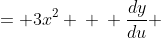 \displaystyle \begin{align*} \frac{du}{dx} &= 3x^2 \\ \\ \frac{dy}{du} &= -6\sin{u} \\ &= -6\sin{\left(x^3 + 3\right)} \\ \\ \frac{dy}{dx} &= \frac{du}{dx} \cdot \frac{dy}{du} \\ &= 3x^2 \left[-6\sin{\left(x^3 + 3\right)}\right] \\ &= -18x^2\sin{\left(x^3 + 3\right)} \end{align*}