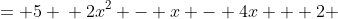 \displaystyle \begin{align*} (x - 2)(2x - 1) &= 5 \\ 2x^2 - x - 4x + 2 &= 5 \\ 2x^2 - 5x - 3 &= 0 \\ 2x^2 - 6x + x - 3 &= 0 \\ 2x(x - 3) + 1(x - 3) &= 0 \\ (x - 3)(2x + 1) &= 0 \\ x - 3 = 0 \textrm{ or } 2x + 1 &= 0 \\ x = 3 \textrm{ or } x &= -\frac{1}{2} \end{align*}