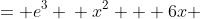 \displaystyle \begin{align*} x^2 + 6x + 8 &= e^3 \\ x^2 + 6x &= e^3 - 8 \\ x^2 + 6x + 3^2 &= e^3 - 8 + 3^2 \\ (x + 3)^2 &= e^3 + 1 \\ x + 3 &= \pm \sqrt{e^3 + 1} \\ x &= -3 \pm \sqrt{e^3 + 1} \end{align*}