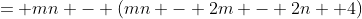 = mn - (mn - 2m - 2n +4)