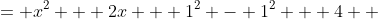 \displaystyle \begin{align*} x^2 + 2x + 4 &= x^2 + 2x + 1^2 - 1^2 + 4 \\ &= (x + 1)^2 + 3 \\ &\geq 0 \end{align*}