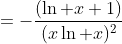 =-\frac{(\ln x+1)}{(x\ln x)^2}