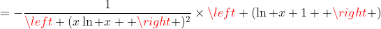 =-\frac{1}{\left (x\ln x  \right )^{2}}\times\left (\ln x+1  \right )