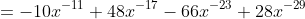 =-10x^{-11}+48x^{-17}-66x^{-23}+28x^{-29}
