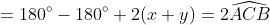 =180^{\circ}-180^{\circ}+2(x+y)=2\widehat{ACB}