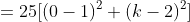 =25[(0-1)^2+(k-2)^2]