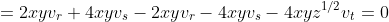 =2xyv_r+4xyv_s-2xyv_r-4xyv_s-4xyz^{1/2}v_t=0