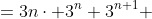 \begin{align*}(n+1)\cdot3^{n+1}&=3n\cdot 3^n+3^{n+1}\\ &\le3(4^n-2)+3^{n+1}&&\text{by IH}\\ &<3\cdot 4^n-2+3^{n+1}\\ &<3\cdot4^n+4^n-2&&\text{by (*))}\\ &=4^{n+1}-2 \end{align*}