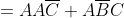 =AA\overline{C}+A\overline{B}C