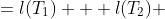 \begin{aligned}<br />
l(T)&=l(T_1) + l(T_2) &&\mbox{by (2)}\\<br />
&= i(T_1)+1+i(T_2)+1 &&\mbox{by (1)}\\<br />
&= i(T)+1 &&\mbox{by (3)}<br />
\end{aligned}