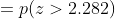 =p(z>2.282)
