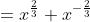 =x^{\frac{2}{3}}+x^{-\frac{2}{3}}