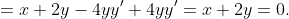 =x+2y-4yy'+4yy'=x+2y=0.