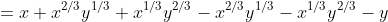 =x+x^{2/3}y^{1/3}+x^{1/3}y^{2/3}-x^{2/3}y^{1/3}-x^{1/3}y^{2/3}-y