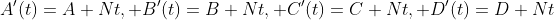 A'(t)=A+Nt, B'(t)=B+Nt, C'(t)=C+Nt, D'(t)=D+Nt