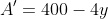 A'=400-4y