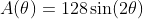A(\theta)=128\sin(2\theta)