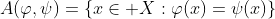 A(\varphi,\psi)=\left\{x\in X:\varphi(x)=\psi(x)\right\}