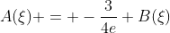 A(\xi) = -\frac{3}{4e} B(\xi)