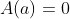 A(a)=0
