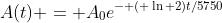 A(t) = A_0e^{- ( \ln 2)t/5750}