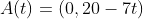A(t)=(0,20-7t)