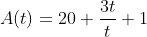 A(t)=20+\frac{3t}{t}+1