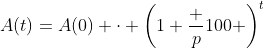 A(t)=A(0) \cdot \left(1+\frac p{100} \right)^t