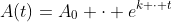 A(t)=A_0 \cdot e^{k \cdot t}