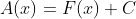 A(x)=F(x)+C