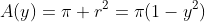 A(y)=\pi r^2=\pi(1-y^2)