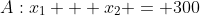 A:x_1 + x_2 = 300