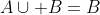A\cup B=B