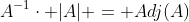 A^{-1}\cdot |A| = Adj(A)