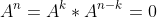 A^n=A^k*A^{n-k}=0