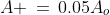 A \,=\,0.05A_o