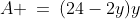 A \:=\:(24-2y)y