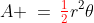A \:=\:{\color{red}\tfrac{1}{2}}r^2\theta