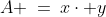 A \:=\:x\cdot y