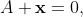 A \bold{x}=0,