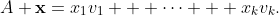 A \bold{x}=x_1v_1 + \cdots + x_kv_k.