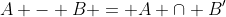 A - B = A \cap B'