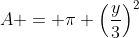 A = \pi \left(\frac{y}{3}\right)^2