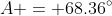 A = 68.36^\circ