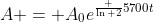 A = A_0e^{\frac {\ln 2}{5700}t}