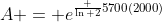 A = e^{\frac {\ln 2}{5700}(2000)}