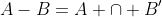 A-B=A \cap B'