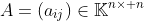 A=(a_{ij})\in\mathbb{K}^{n\times n}