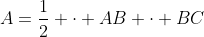 A=\frac{1}{2} \cdot AB \cdot BC