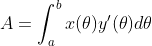 A=\int_a^{b}x(\theta)y'(\theta)d\theta